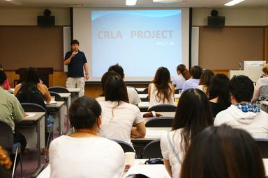 Dr. Stephen Templin, giving CRLA presentation at Meio University, Japan